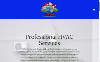 Hall's Heating, Air Conditioning & Refrigeration website
