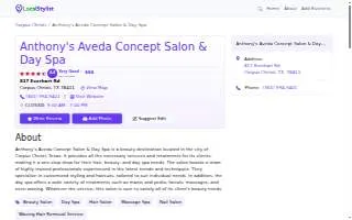 Anthony's Aveda Concept Salon & Day Spa website