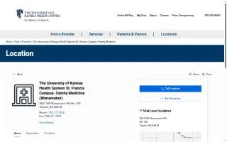 The University of Kansas Health System St. Francis Campus- Family Medicine website