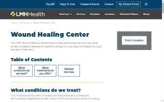 LMH Health Wound Healing Center website