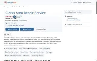 Clarks Auto Repair Service website