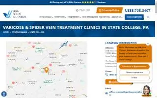 USA Vein Clinics - State College website