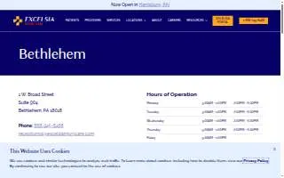 Excelsia Injury Care Bethlehem website