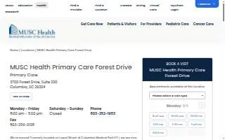 MUSC Health Primary Care Forest Drive website