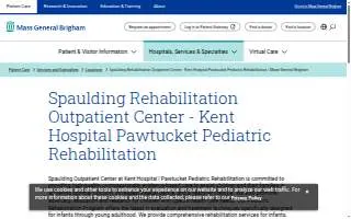 Spaulding Rehabilitation Outpatient Center - Kent Hospital Pawtucket Pediatric Rehabilitation website
