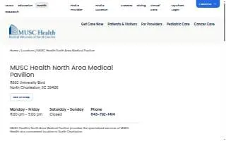 MUSC Health North Area Medical Pavilion website