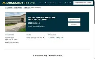 Monument Health Wound Care website