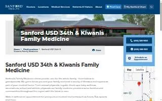 Sanford 34th & Kiwanis Family Medicine website