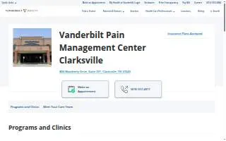 Vanderbilt Pain Management Center Clarksville website