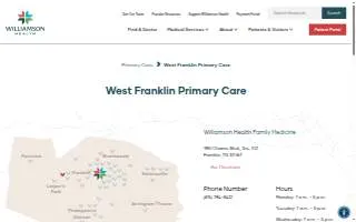 Williamson Health Medical Group • Family and Internal Medicine, Downs Blvd. website