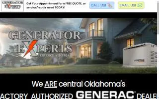 Generator Experts of Oklahoma website