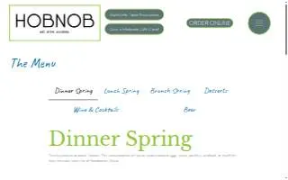 Hobnob Coffee and Wine Bar website