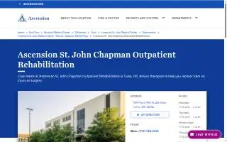 Ascension St. John Chapman Outpatient Rehabilitation website