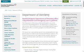 Hartford Hospital Dental Services website