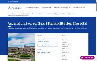 Ascension Sacred Heart Rehabilitation Hospital website