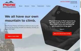 Peak Physical Therapy and Sports Performance website