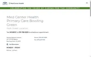 Med Center Health Primary Care Bowling Green website