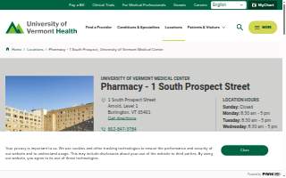 Pharmacy - 1 South Prospect, University of Vermont Medical Center