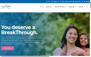 BreakThrough Physical Therapy of Sunnyvale website