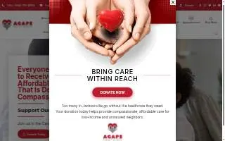 Agape Community Health Center website