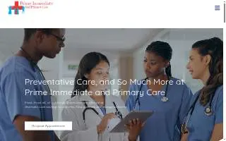 Prime Immediate and Primary Care website