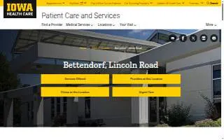 UI Health Care, Bettendorf, Lincoln Road website
