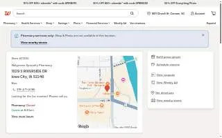Walgreens Specialty Pharmacy of Iowa City website