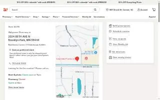 Walgreens Pharmacy of Brooklyn Park website