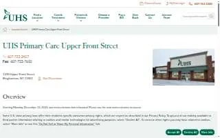 UHS Primary Care Upper Front Street website