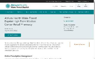 Atrium Health Wake Forest Baptist High Point Medical Center Retail Pharmacy