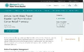 Atrium Health Wake Forest Baptist High Point Medical Center Retail Pharmacy website