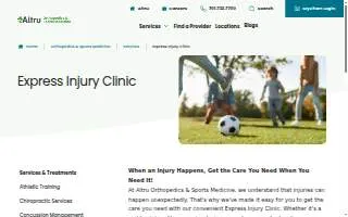 Altru Express Injury Clinic website
