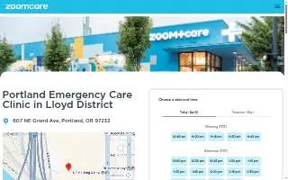 Portland Emergency Care Clinic in Lloyd District | ZoomCare website