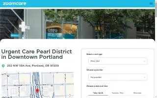Urgent Care Pearl District in Downtown Portland | ZoomCare website
