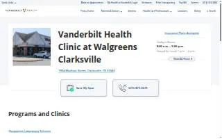 Vanderbilt Health Clinic at Walgreens Clarksville website