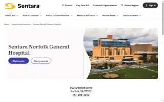 Sentara Norfolk General Hospital website