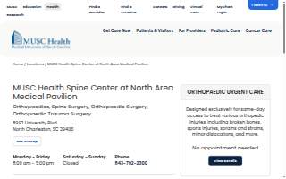 MUSC Health Spine Center at North Area Medical Pavilion