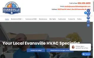 Evansville Heating & Air Conditioning website