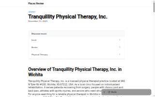Tranquillity Physical Therapy, Inc.