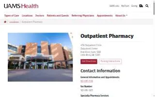 UAMS Health - Outpatient Pharmacy website