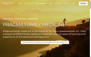 Pragma Family Medicine: Dr. Anju Visweswaraiah website