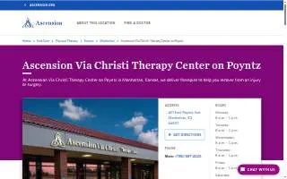 Ascension Via Christi Therapy Center on Poyntz website
