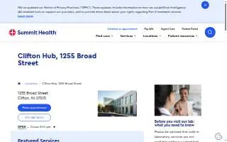 Summit Health - Clifton Hub website