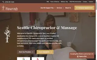 Flourish Chiropractic Spa website