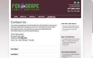 Fox Grape Family Dentistry website