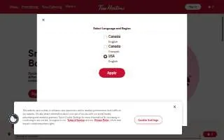 Tim Hortons of Dayton website
