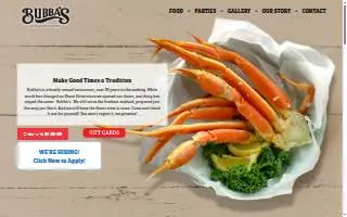 Bubba's Seafood Restaurant website