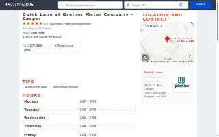 Quick Lane at Greiner Motor Company - Casper website