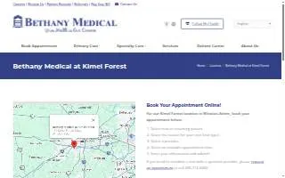 Bethany Medical at Kimel Forest website