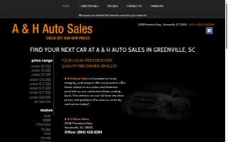 A & H Auto Sales website